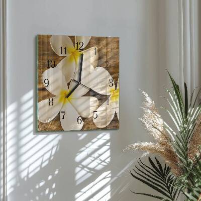 Wanduhr aus glas Blumen