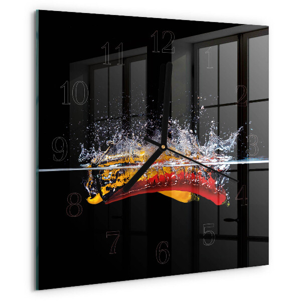 Wanduhr aus glas Chilischoten