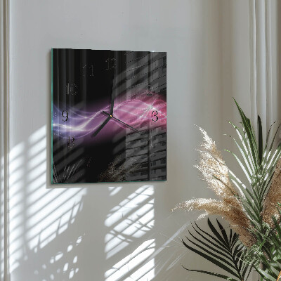 Wanduhr aus glas Abstrakte Linien