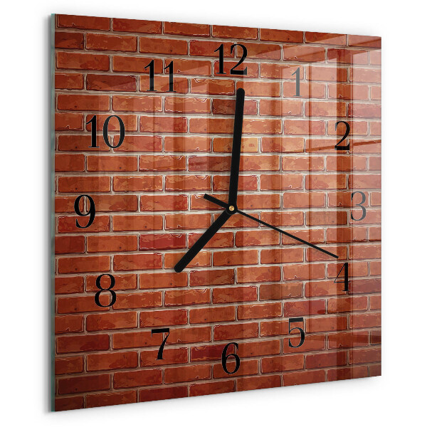 Wanduhr aus glas Ziegelmauer