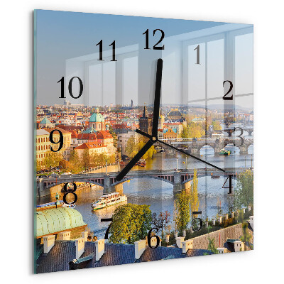 Wanduhr aus glas Stadt Prag