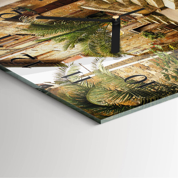 Wanduhr aus glas Avenue Palms