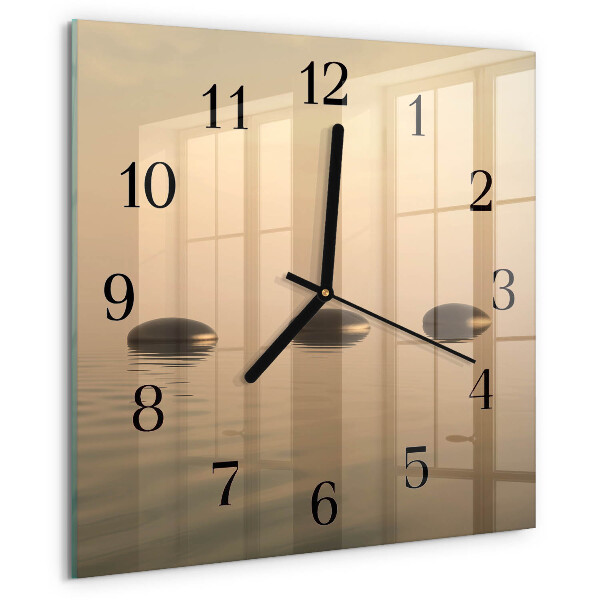 Wanduhr aus glas Steine Wasser