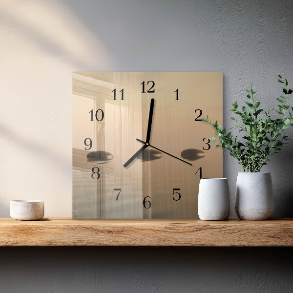 Wanduhr aus glas Steine Wasser