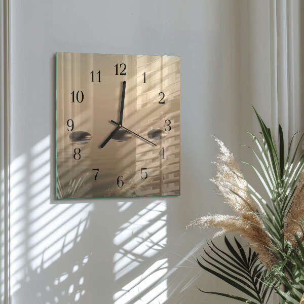 Wanduhr aus glas Steine Wasser