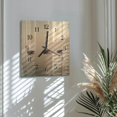 Wanduhr aus glas Steine Wasser