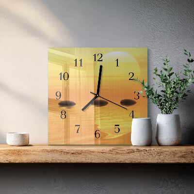 Wanduhr aus glas Wasser Sonne