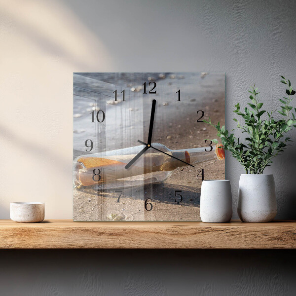 Wanduhr aus glas Flaschenbrief