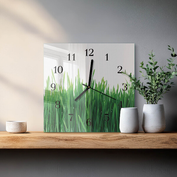 Wanduhr aus glas Gras
