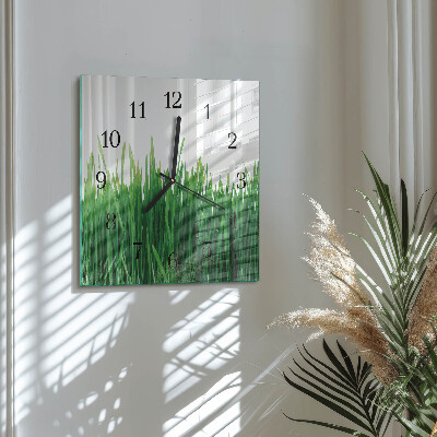 Wanduhr aus glas Gras