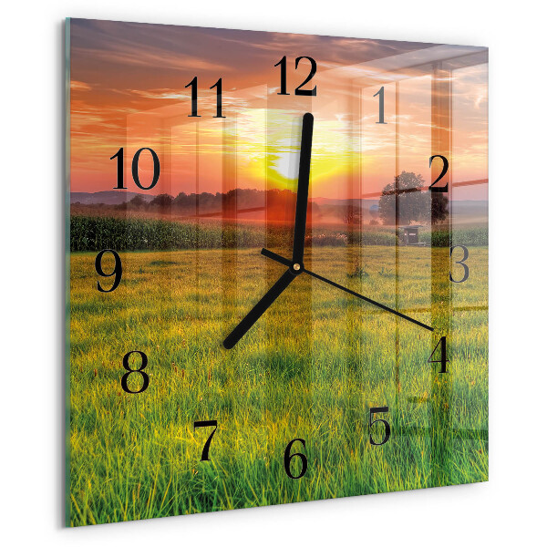 Wanduhr aus glas Landschaftswiese