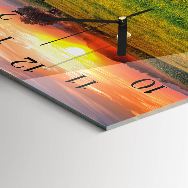 Wanduhr aus glas Landschaftswiese