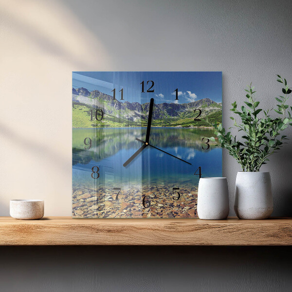 Wanduhr aus glas Bergsee