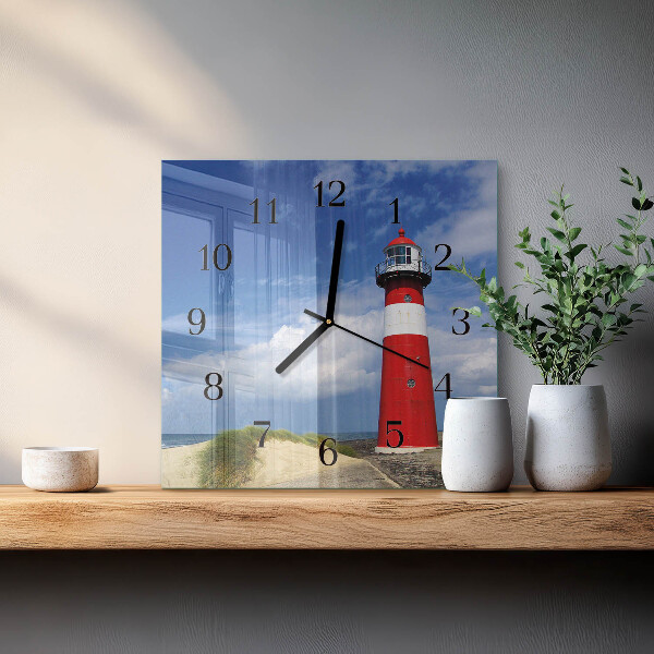 Wanduhr aus glas Leuchtturm