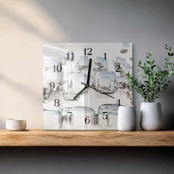 Wanduhr aus glas 3D-Würfel