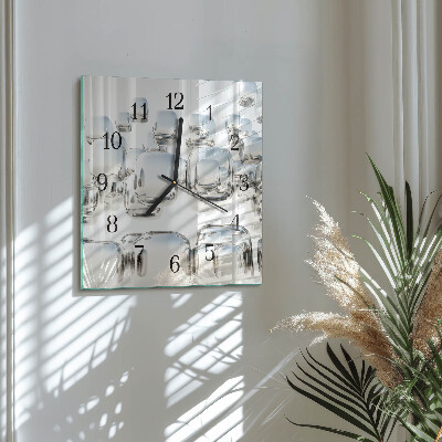 Wanduhr aus glas 3D-Würfel