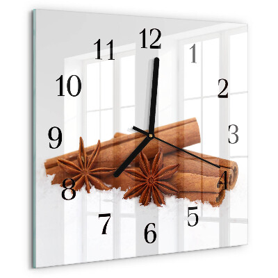 Wanduhr aus glas Vanille