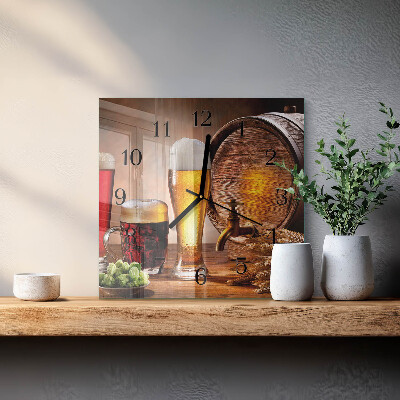 Wanduhr aus glas Bierfass