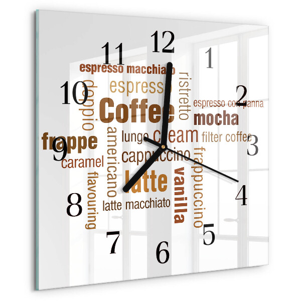 Wanduhr aus glas Kaffee