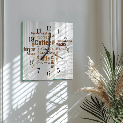 Wanduhr aus glas Kaffee
