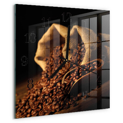 Wanduhr aus glas Kaffeebohnen