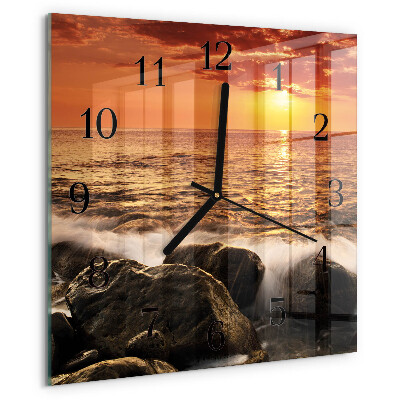 Wanduhr aus glas Sonnenuntergang