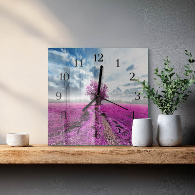 Wanduhr aus glas Feld