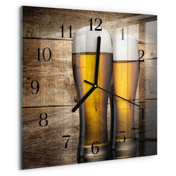 Wanduhr aus glas Bier