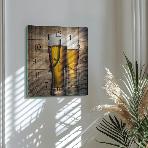 Wanduhr aus glas Bier