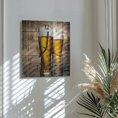 Wanduhr aus glas Bier