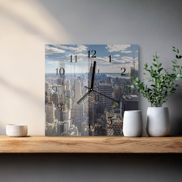 Wanduhr aus glas Stadt