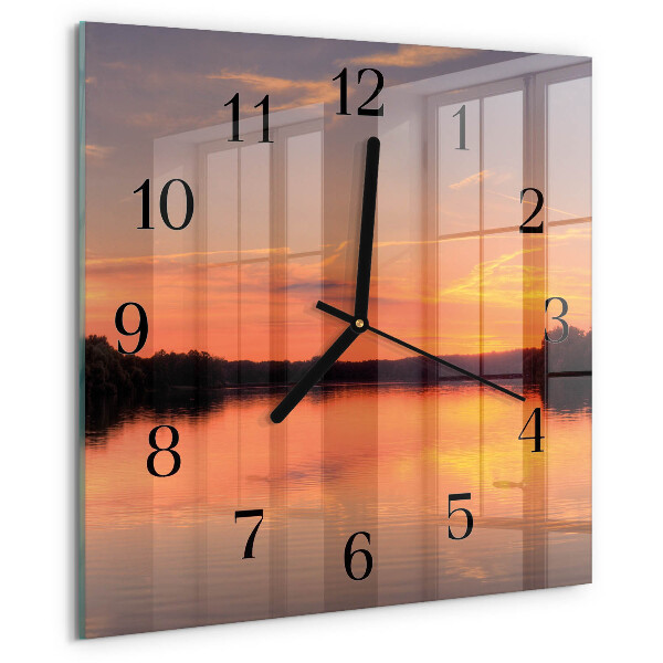 Wanduhr aus glas Sonnenuntergang