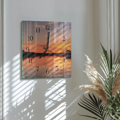 Wanduhr aus glas Sonnenuntergang