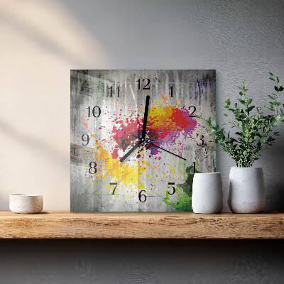 Wanduhr aus glas Flecken