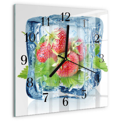 Wanduhr aus glas Erdbeereis