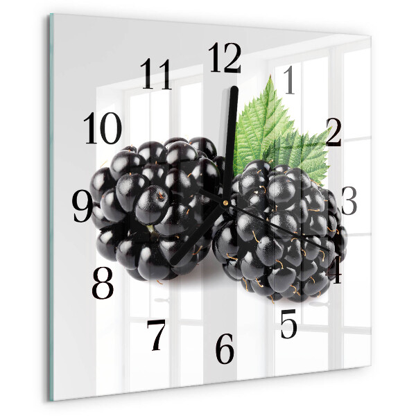 Wanduhr aus glas Brombeeren