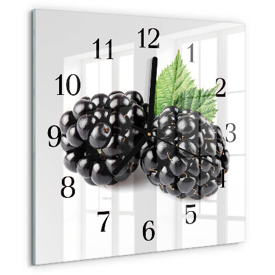 Wanduhr aus glas Brombeeren