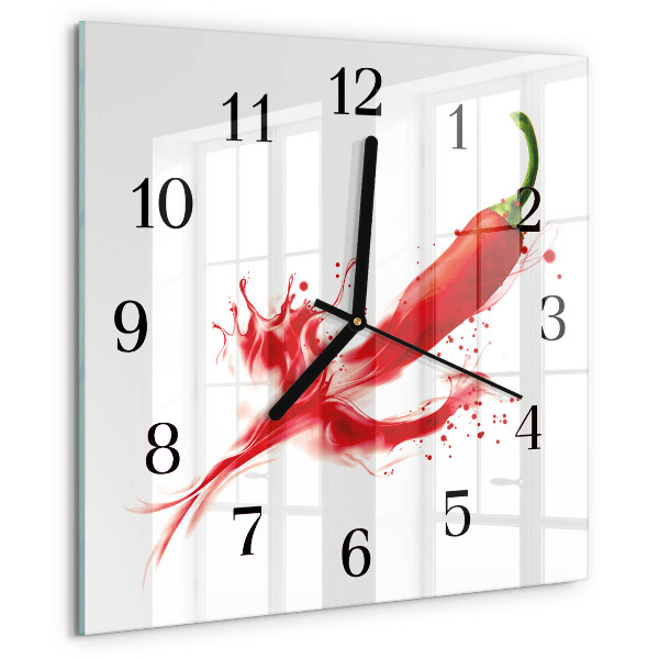 Wanduhr aus glas Chili-Pfeffer