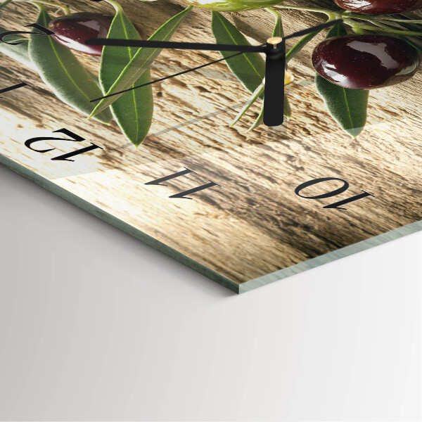Wanduhr aus glas Oliven