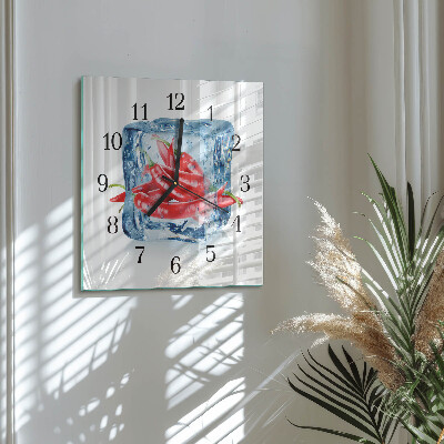 Wanduhr aus glas Chili mit Eiscreme