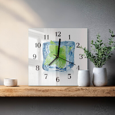 Wanduhr aus glas Eisminze