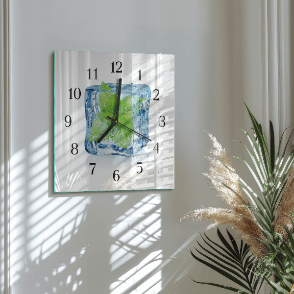 Wanduhr aus glas Eisminze