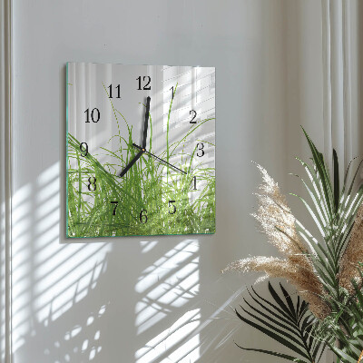 Wanduhr aus glas Gras