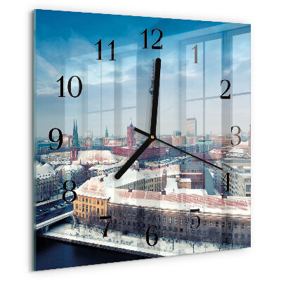 Wanduhr aus glas Winterstadt