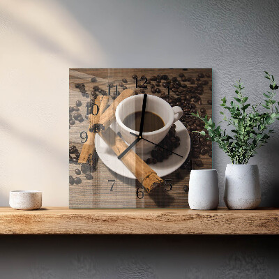Wanduhr aus glas Zimtkaffee