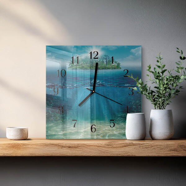 Wanduhr aus glas Meeresboden