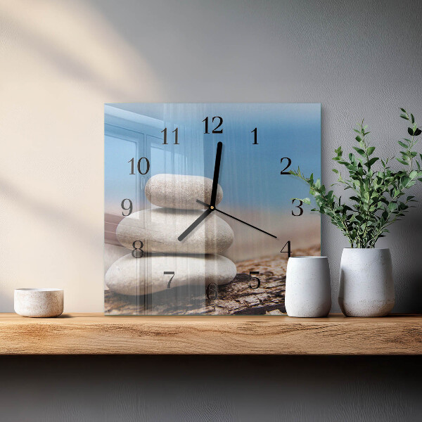 Wanduhr aus glas Steine