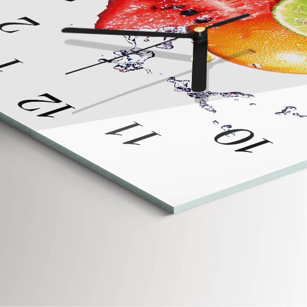 Wanduhr aus glas Obst
