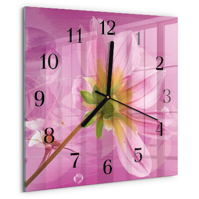 Wanduhr aus glas Blume