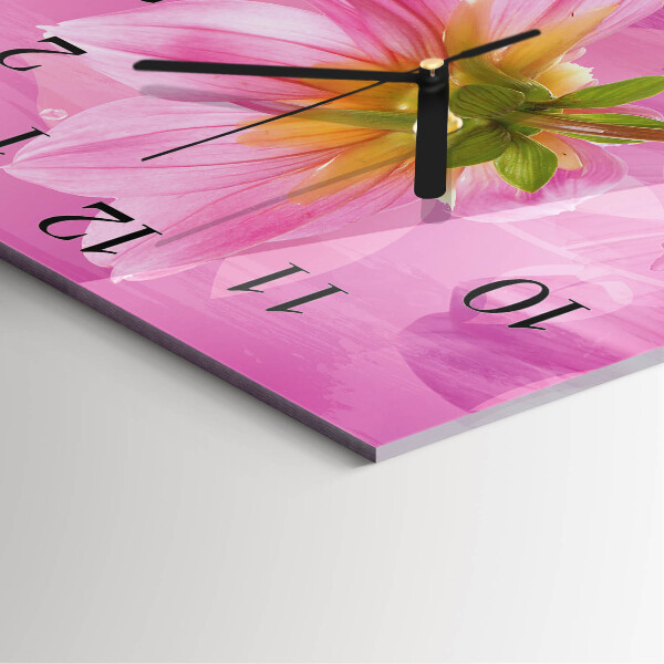 Wanduhr aus glas Blume